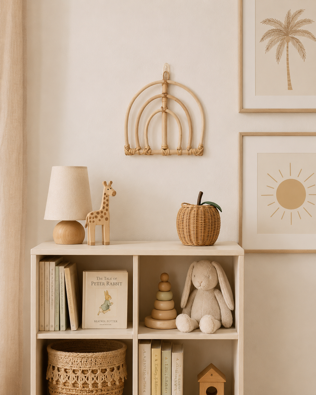Rainbow Rattan Wall Decor Small
