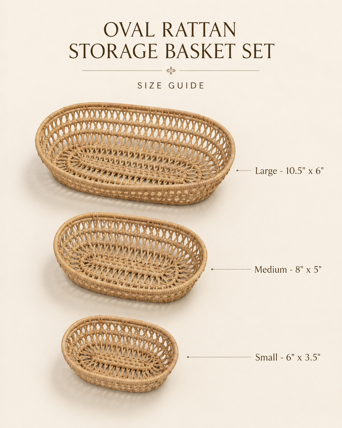 Oval Rattan Basket Set
