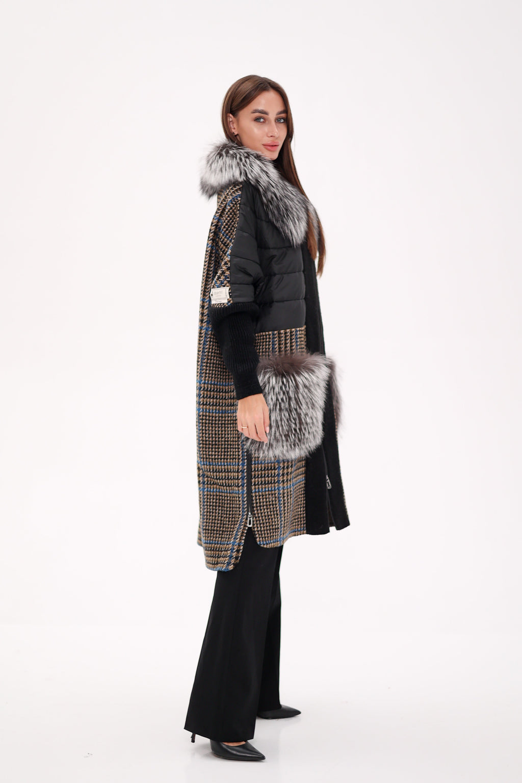 Saga®Furs Silver Fox Wool Cashmere Coat