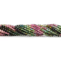 2mm Multi Color Tourmaline Plain Round Beads, 15 inch