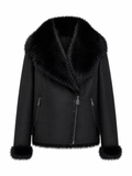 Estella Faux Fur Jacket in Black