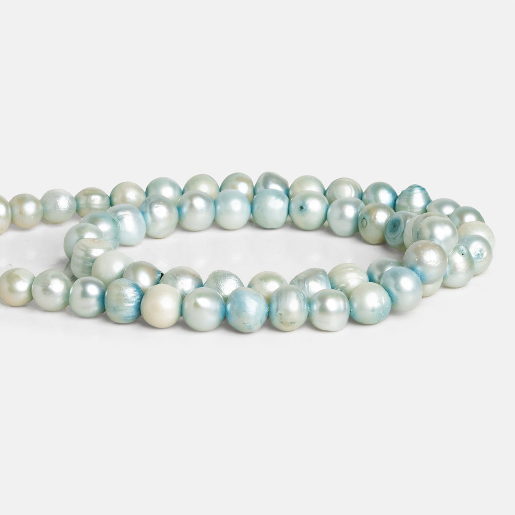 6-7mm Aqua Blue Shaded Baroque Freshwater Pearls 14 inch 55 beads