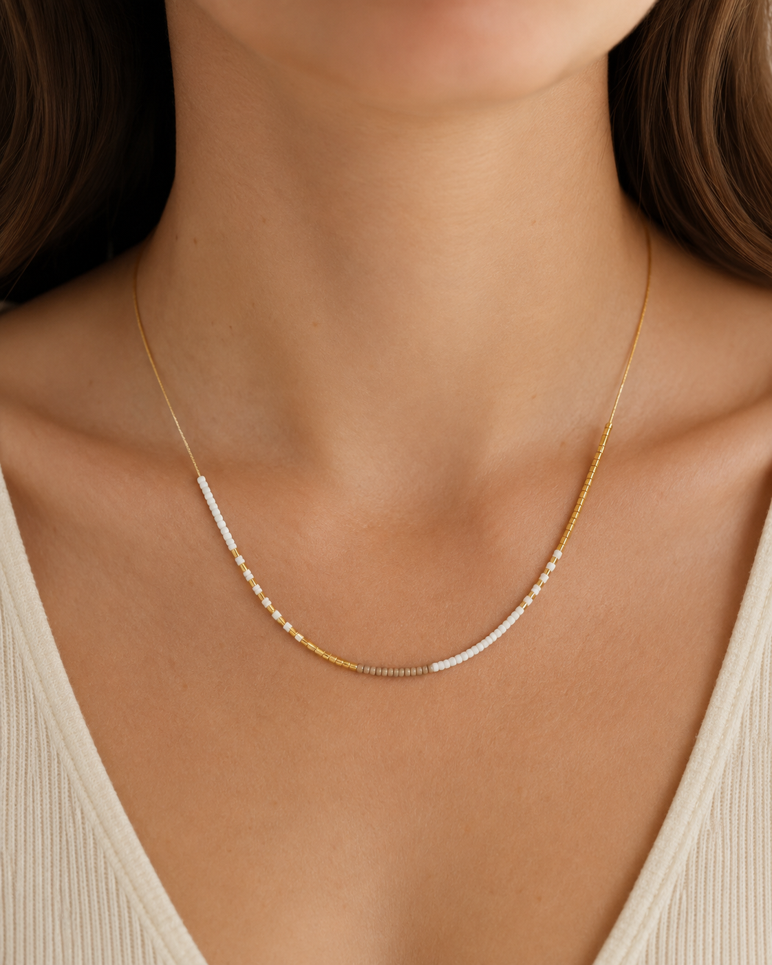 Golden Beaded Necklace