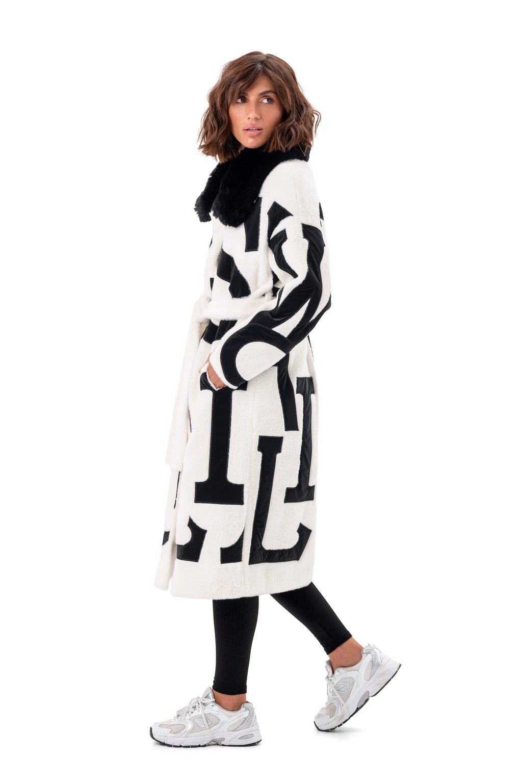 Pre-Order. Re-Stock Ships October 2026. Maru Eco Fur Intarsia Winter Coat