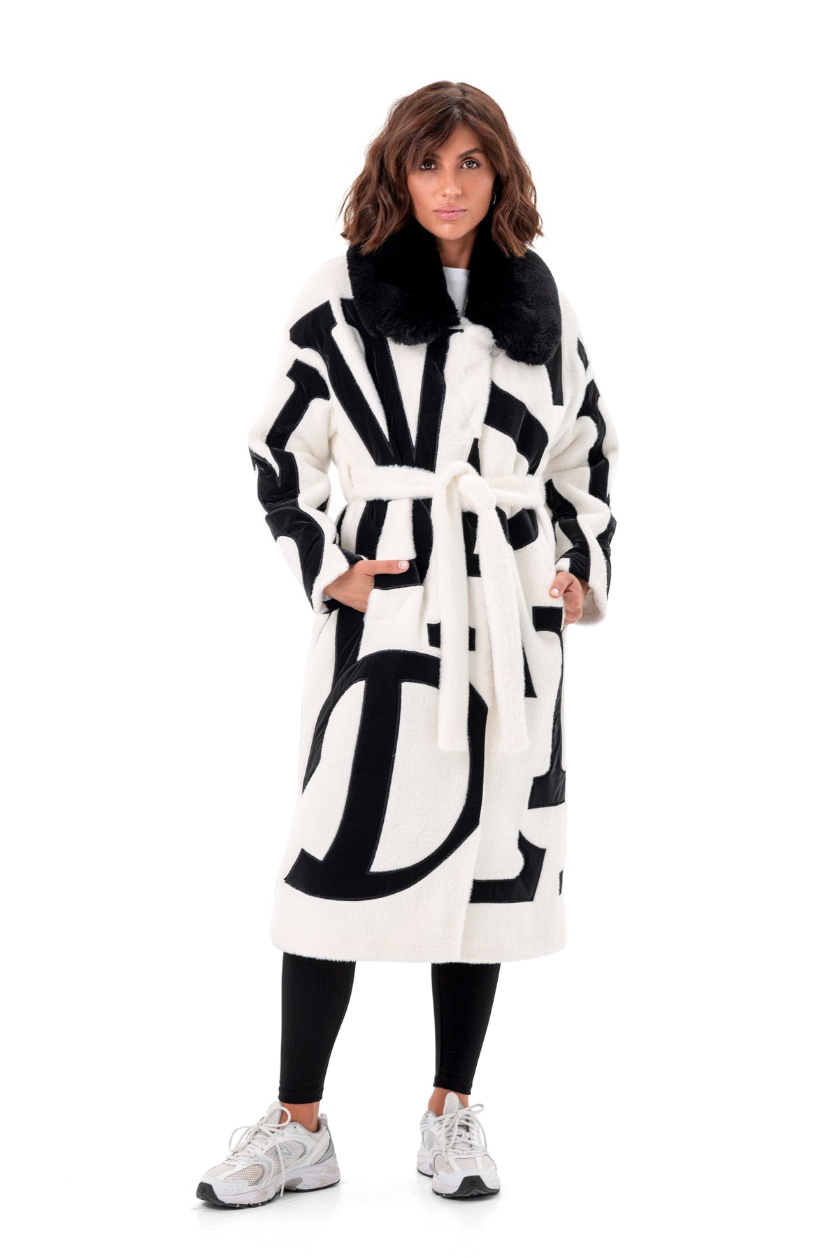 Pre-Order. Re-Stock Ships October 2026. Maru Eco Fur Intarsia Winter Coat