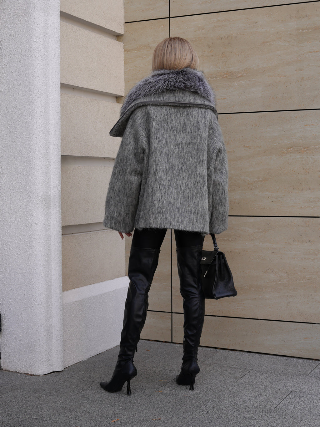 Pre-Order. Ships October 2026. Ares Genuine Fur Trim Down Fill Mohair Parka