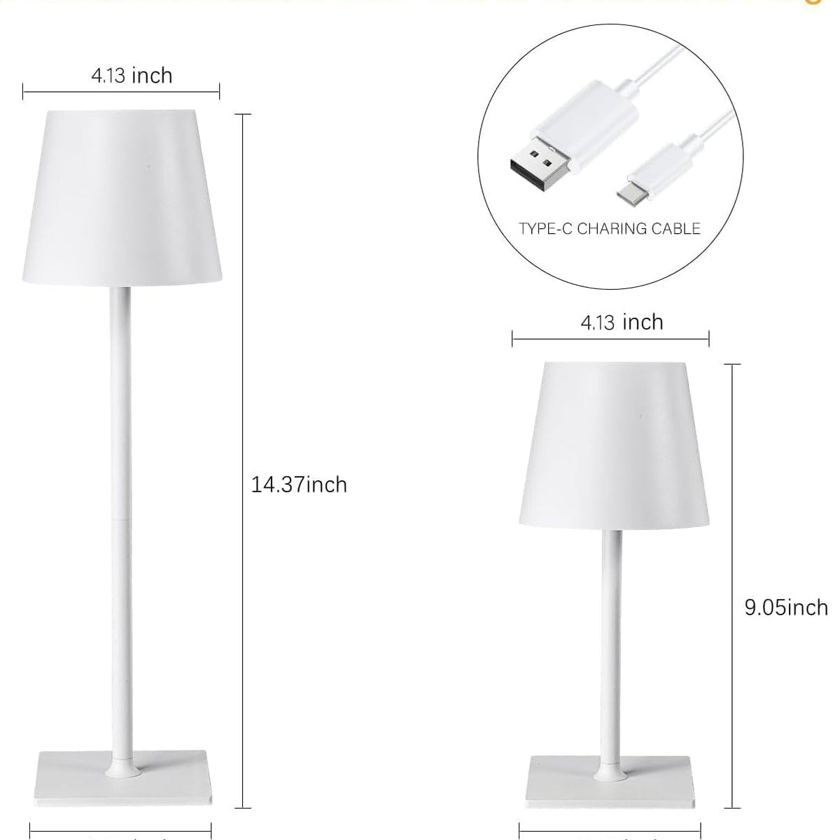 Rechargeable Touch Lamps in Gold (set of 2)