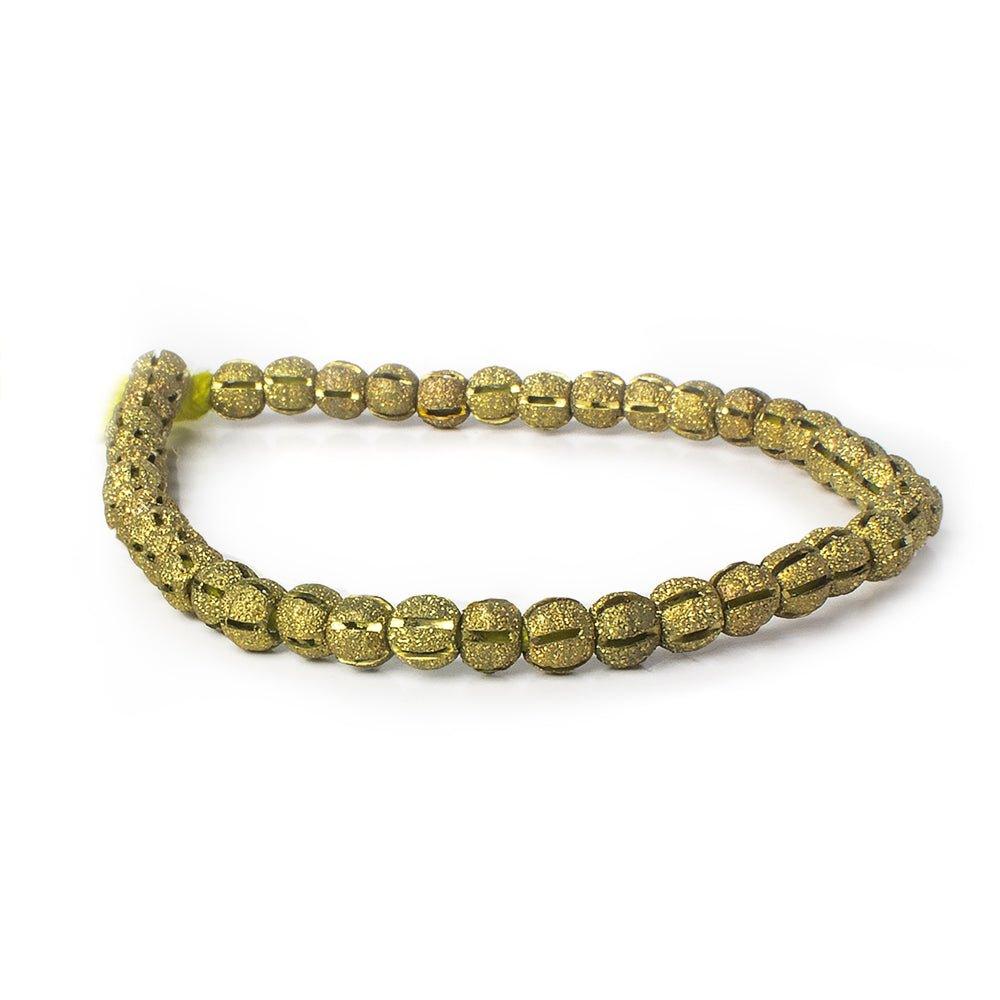 5mm Brass Stripe Stardust Rounds 8 inch 45 beads