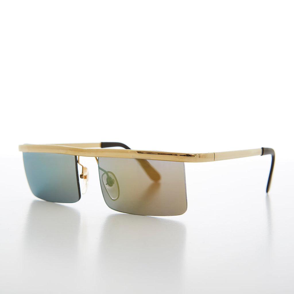Futuristic Metal Rectangular Vintage Sunglass - Hans