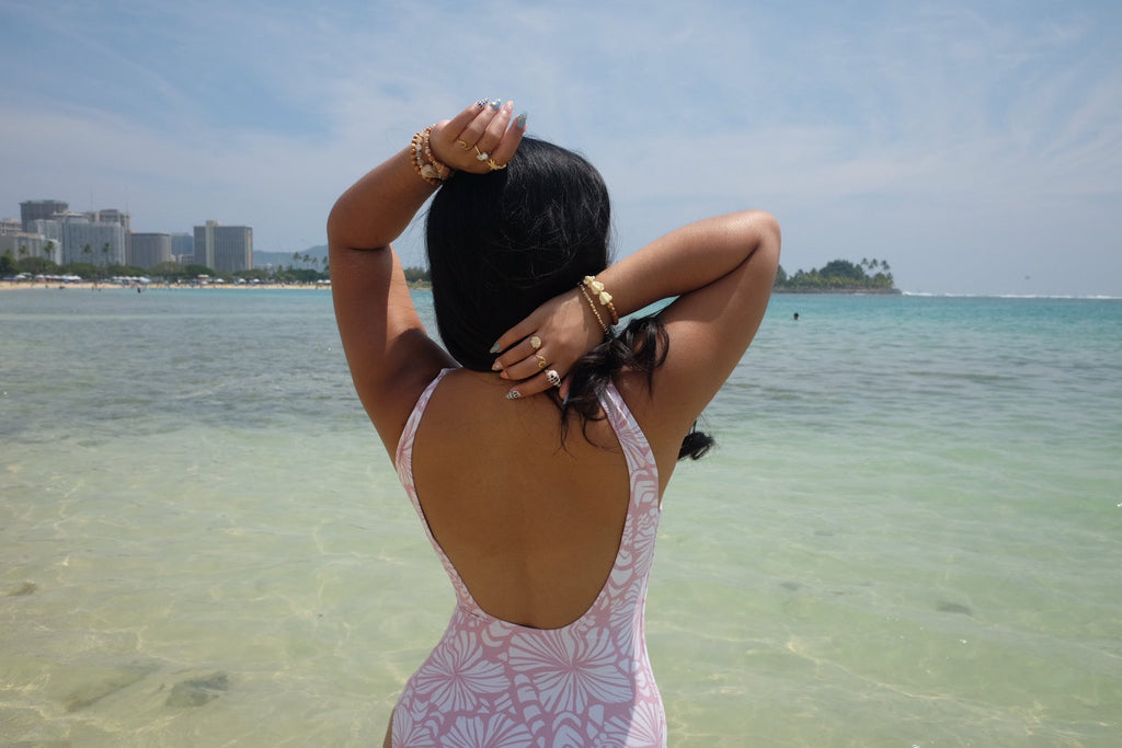 Hibiscus & Shells Recycled One-Piece Swimwear