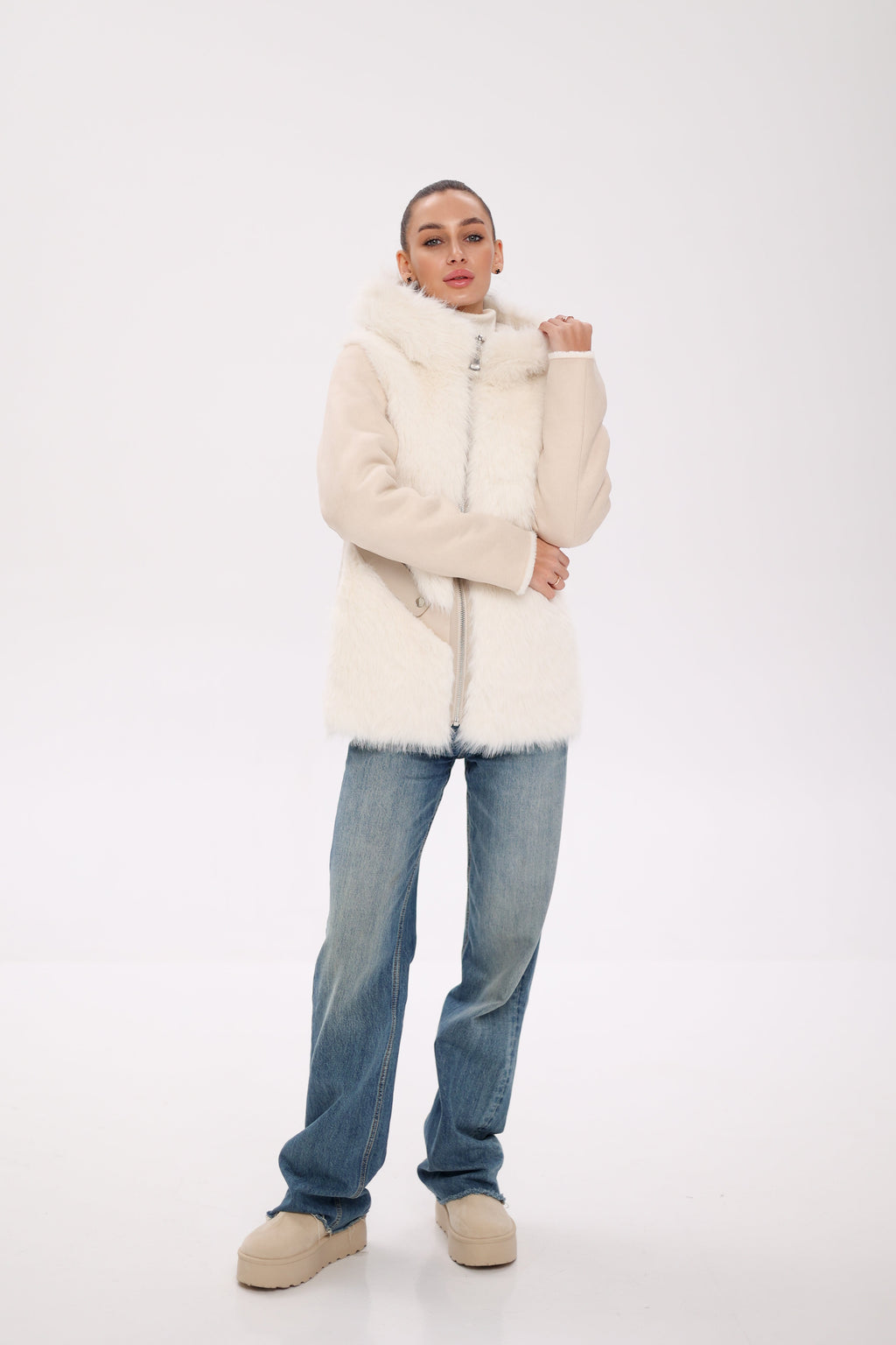 ⇆ Reversible Hooded Wool Blend Jacket