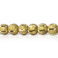 6mm Brass Stripe Stardust Rounds 8 inch 35 beads