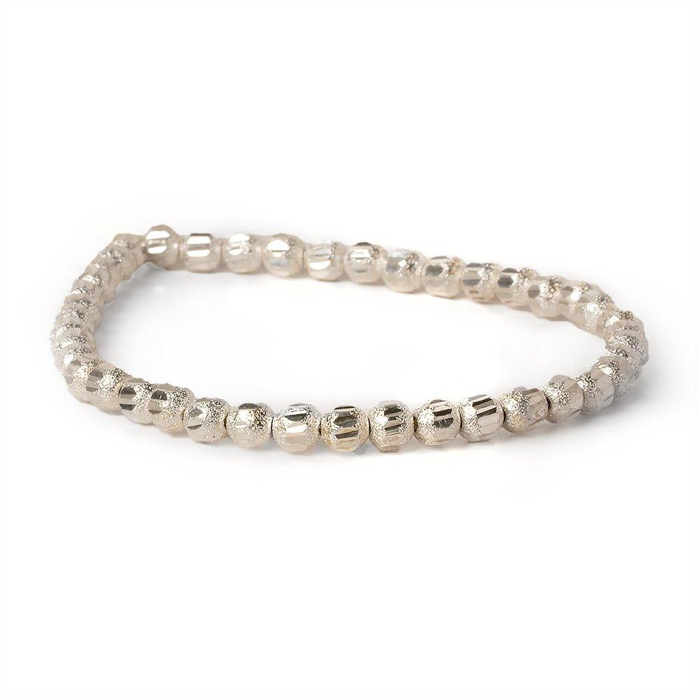 5mm Sterling Silver Plated Brass Stardust Rounds 8 inch 42 beads