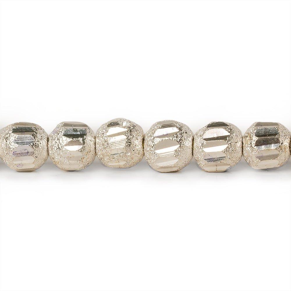 5mm Sterling Silver Plated Brass Stardust Rounds 8 inch 42 beads