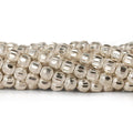 5mm Sterling Silver Plated Brass Stardust Rounds 8 inch 42 beads
