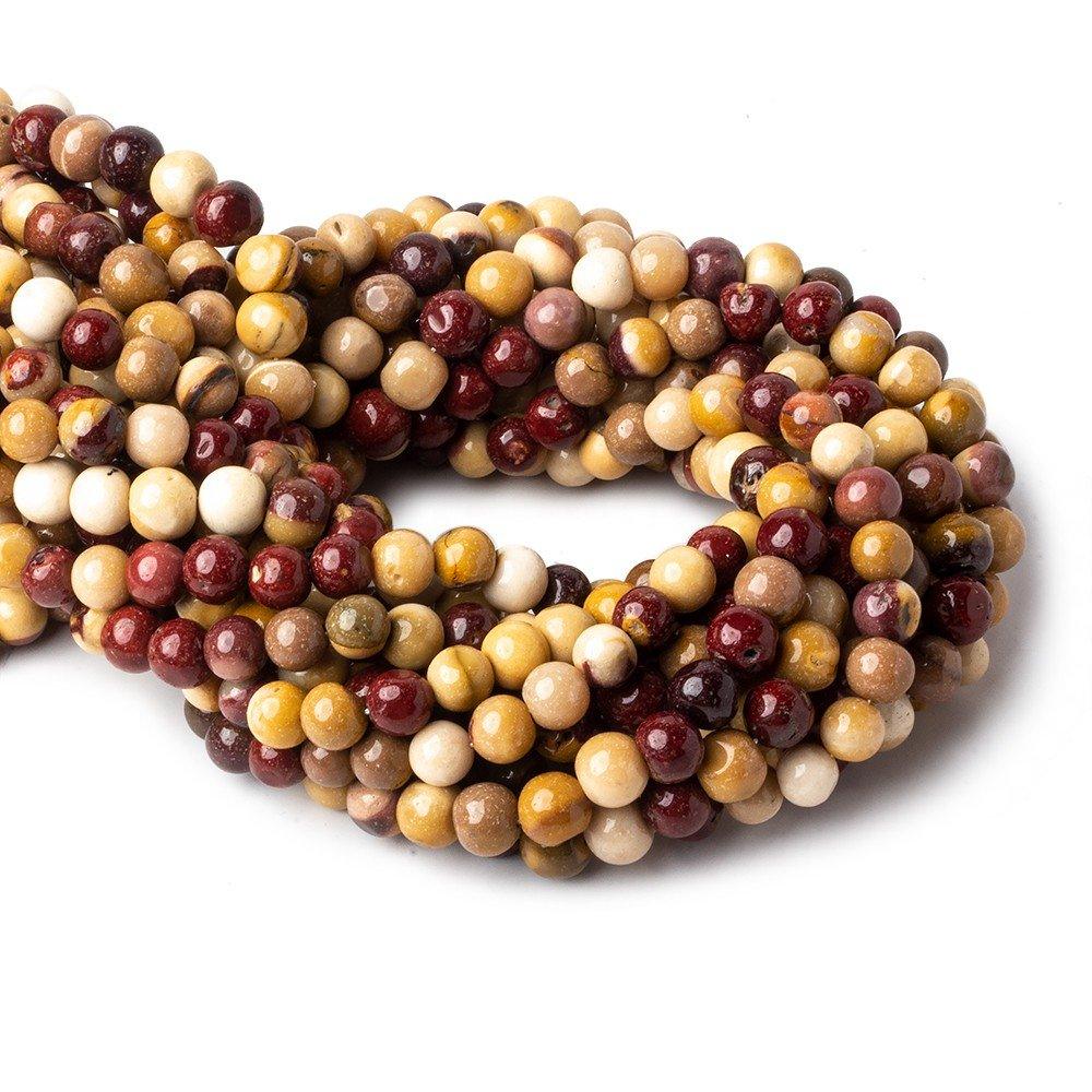 6-7mm Moukaite Jasper Plain Round Beads 13.5 inch 53 pieces