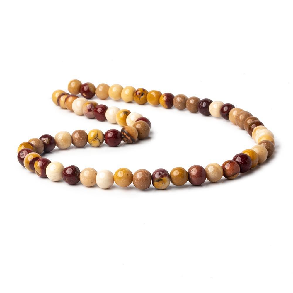 6-7mm Moukaite Jasper Plain Round Beads 13.5 inch 53 pieces