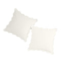 White Scalloped Tan Edge Pillow - 18" x 18"