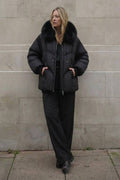 Mallory Genuine Fur Trim Down Fill Jacket