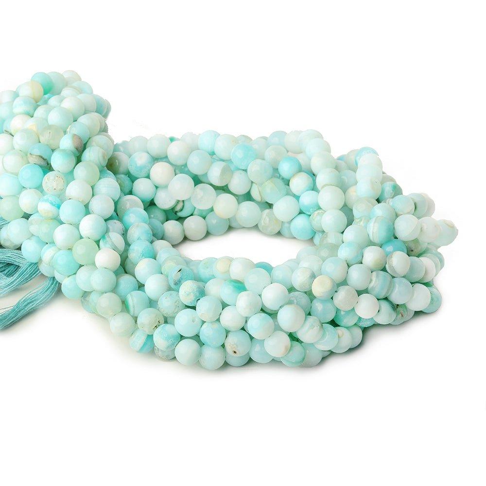 6mm Blue Opal plain round beads 13 inch 55 pieces