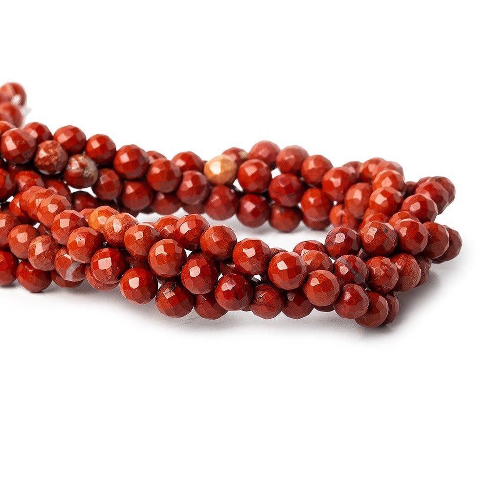 6mm Red Jasper Faceted Round Beads, 16 inch