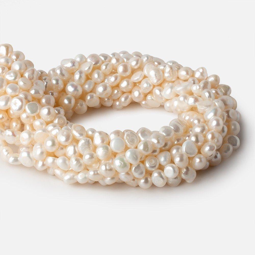 6x5-8x7mm Off White Baroque Freshwater Pearl 16 inch 64 pcs