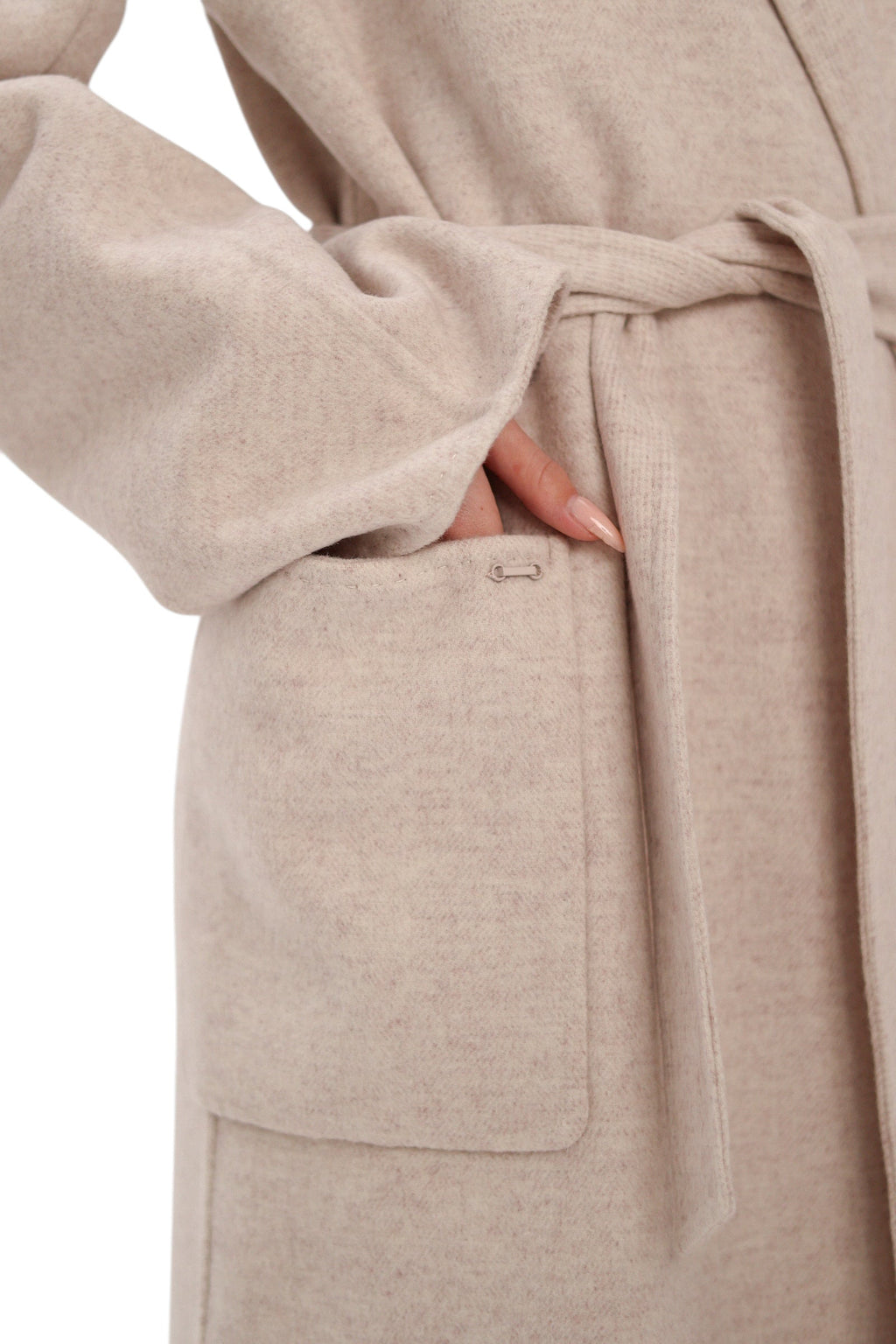 Mia Premium 85% Wool Cashmere Coat in Sea Salt