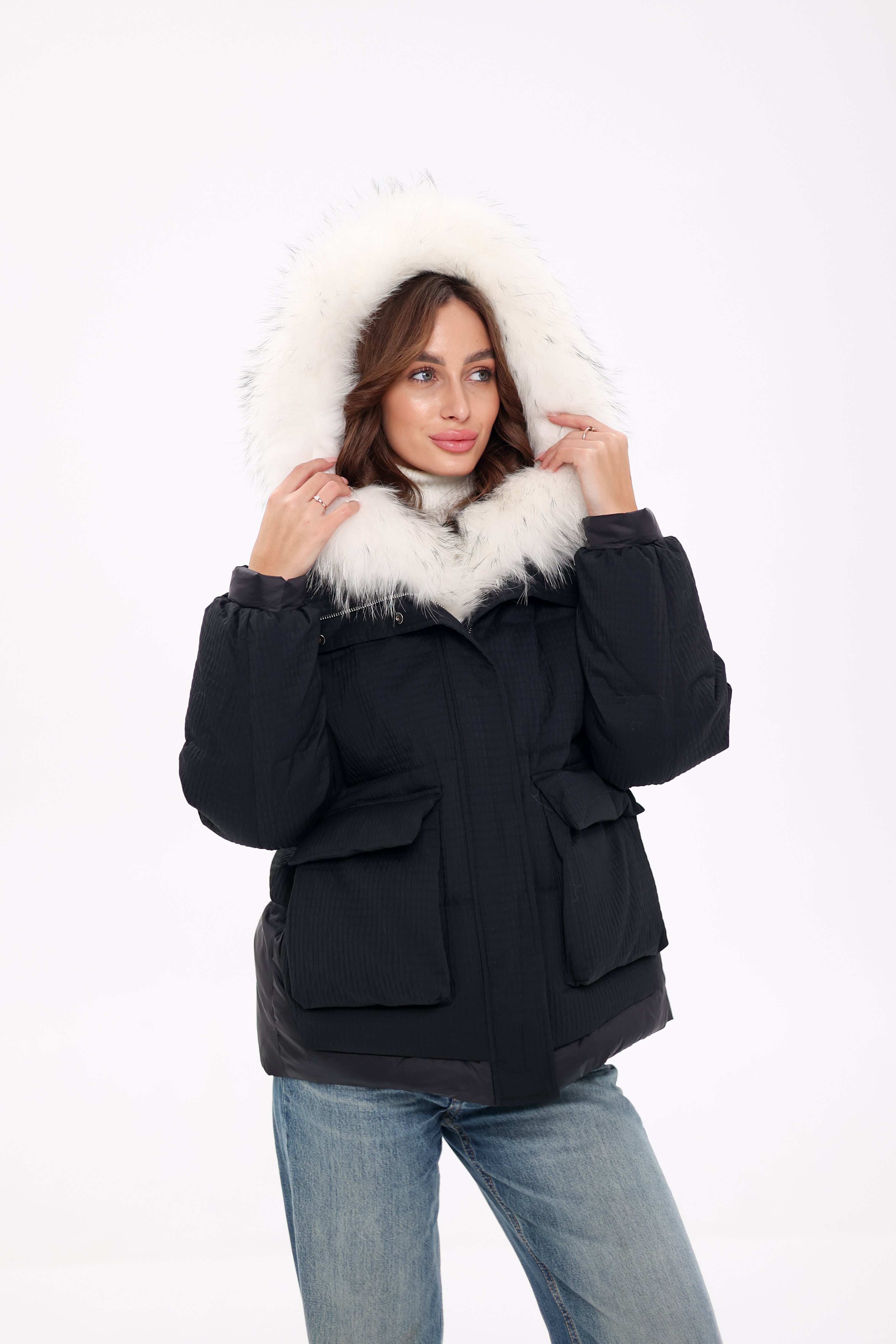Genuine Arctic Fox Fur Down Fill Parka