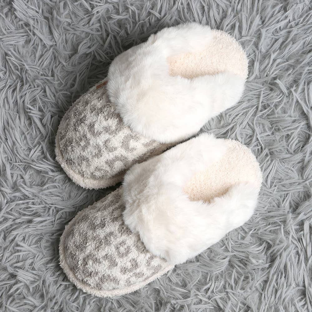 Leopard Faux Fur Soft Indoor Slippers