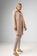 Jessika Classic Wool Blend Overcoat in Creme
