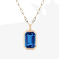Molly Zircon Pendant Necklace in Blue