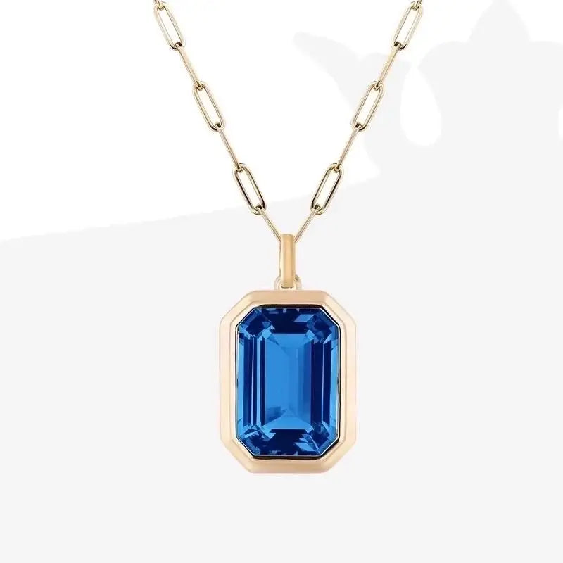 Molly Zircon Pendant Necklace in Blue