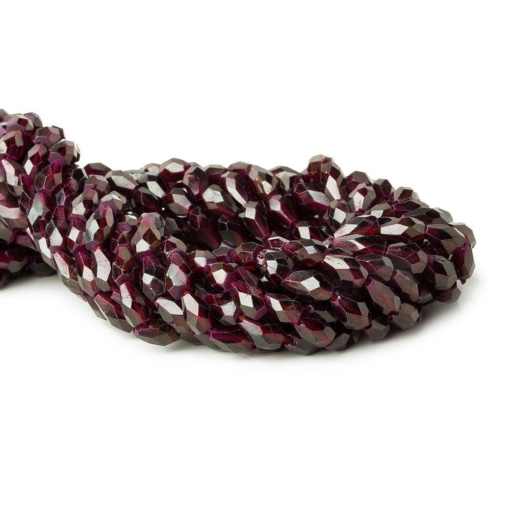 7mm Garnet Faceted Staight Drilled Teardrop Beads, 14 inch