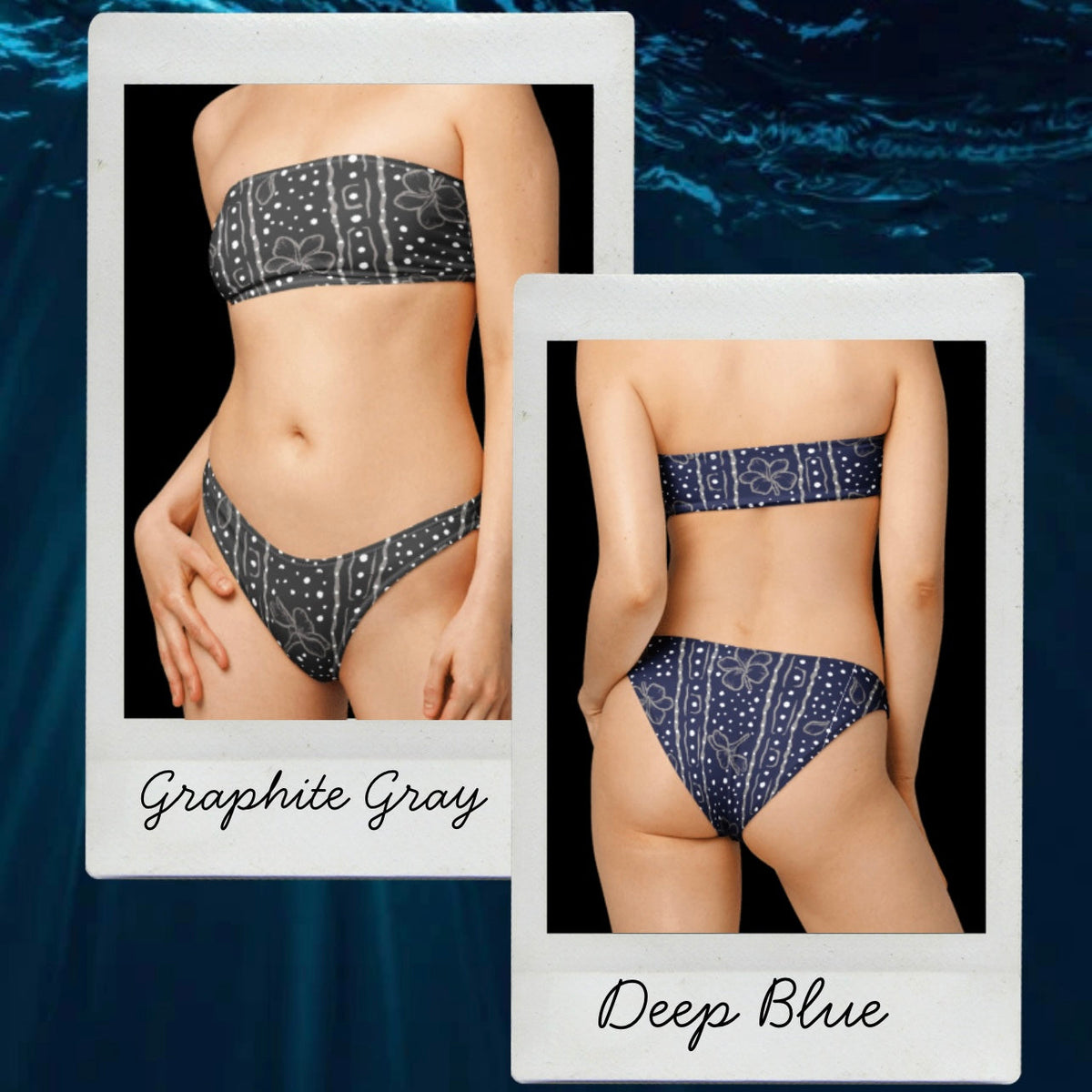 Deep Voyager (Whale Shark) Recycled Bandeau or High Cut V-Bottom Swimwear
