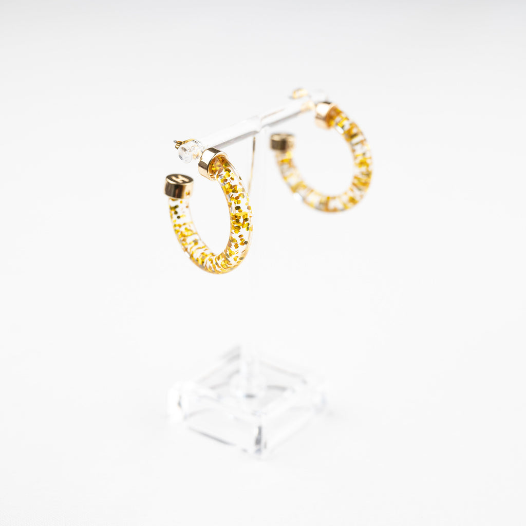 Mini Hoops - Gold Glitter