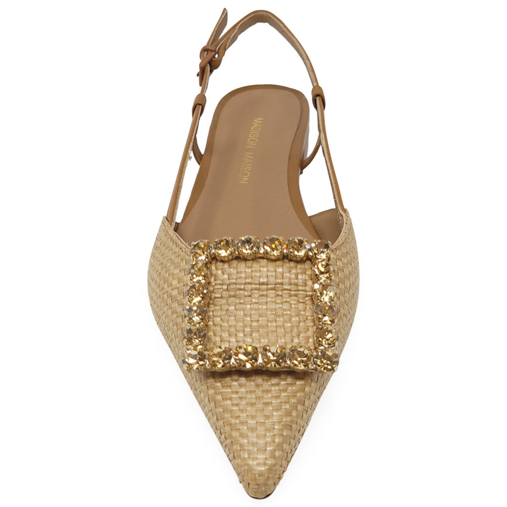 Beige Sling Back Flat
