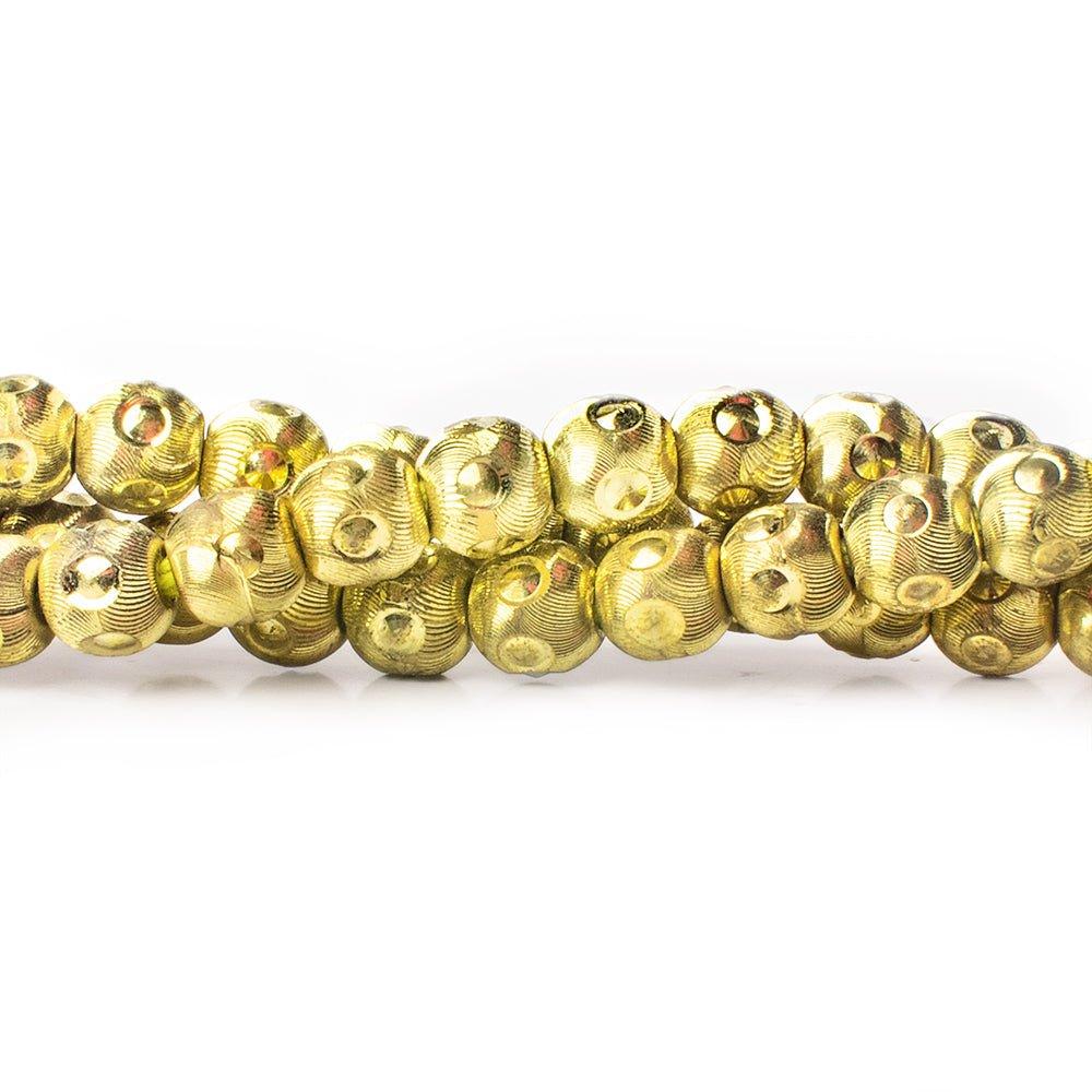 8mm Brass Circle Wave Rounds 8 inch 25 beads