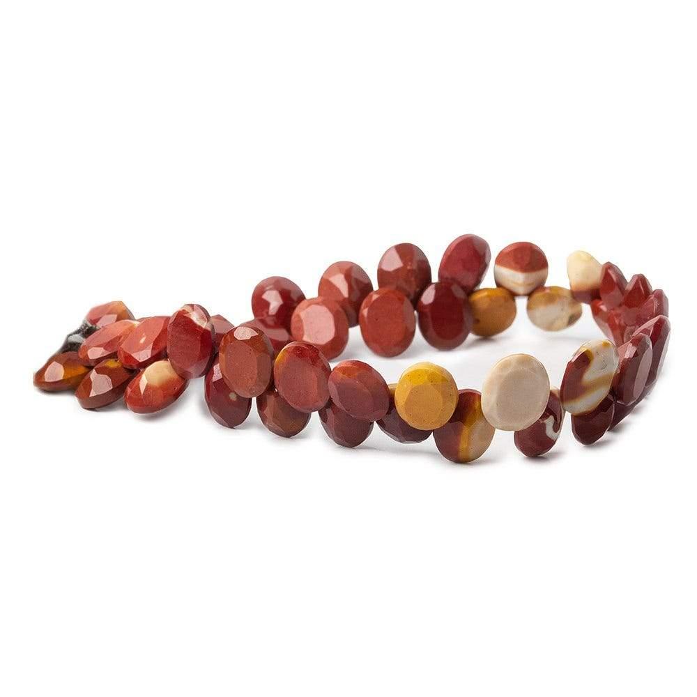 8mm Mookaite Jasper Top Drilled Faceted Oval Beads, 8 inch