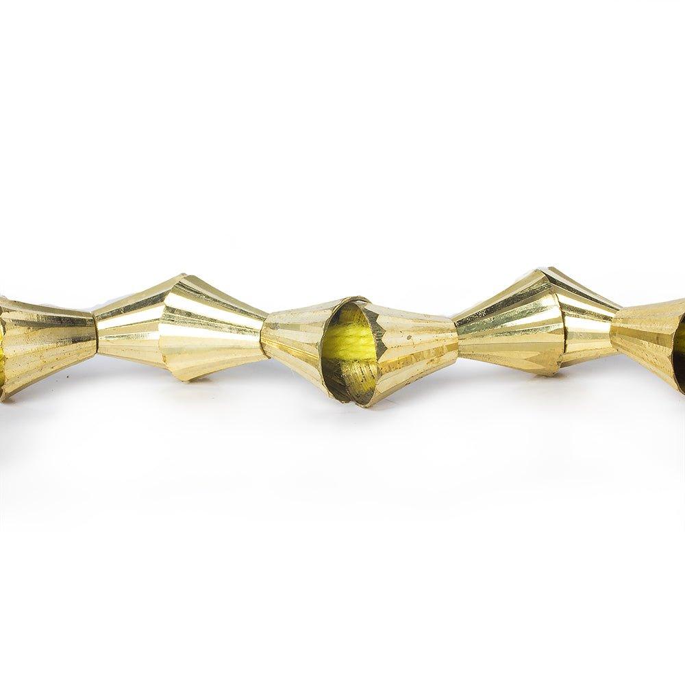 8mm Brass Fluted Cones 8 inch 26 beads