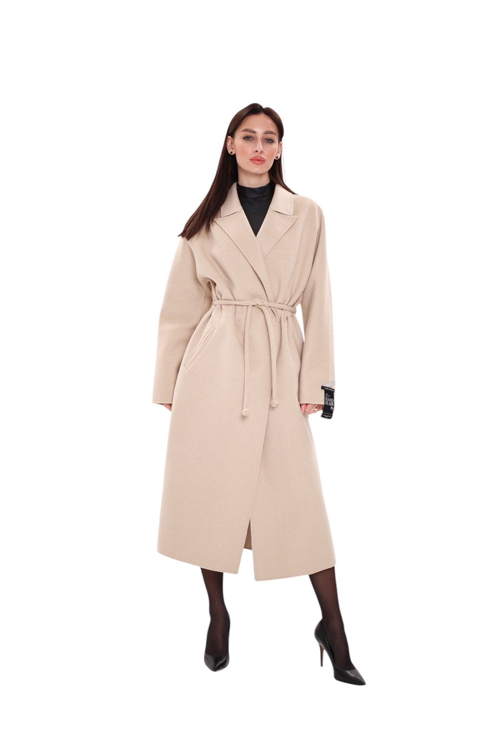 Margaret Premium Lana Wool Cashmere Coat in Royal Creme