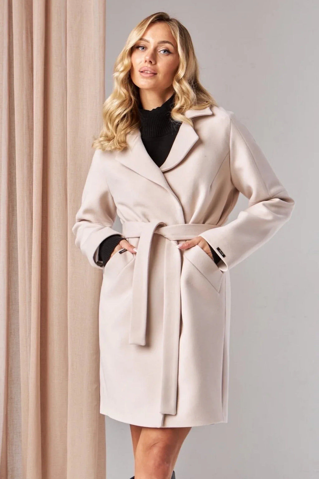 Jessika Classic Wool Blend Overcoat in Ivory