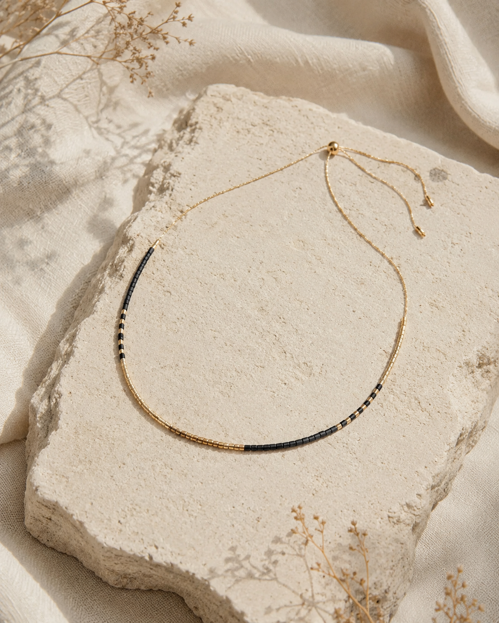 Golden Beaded Necklace