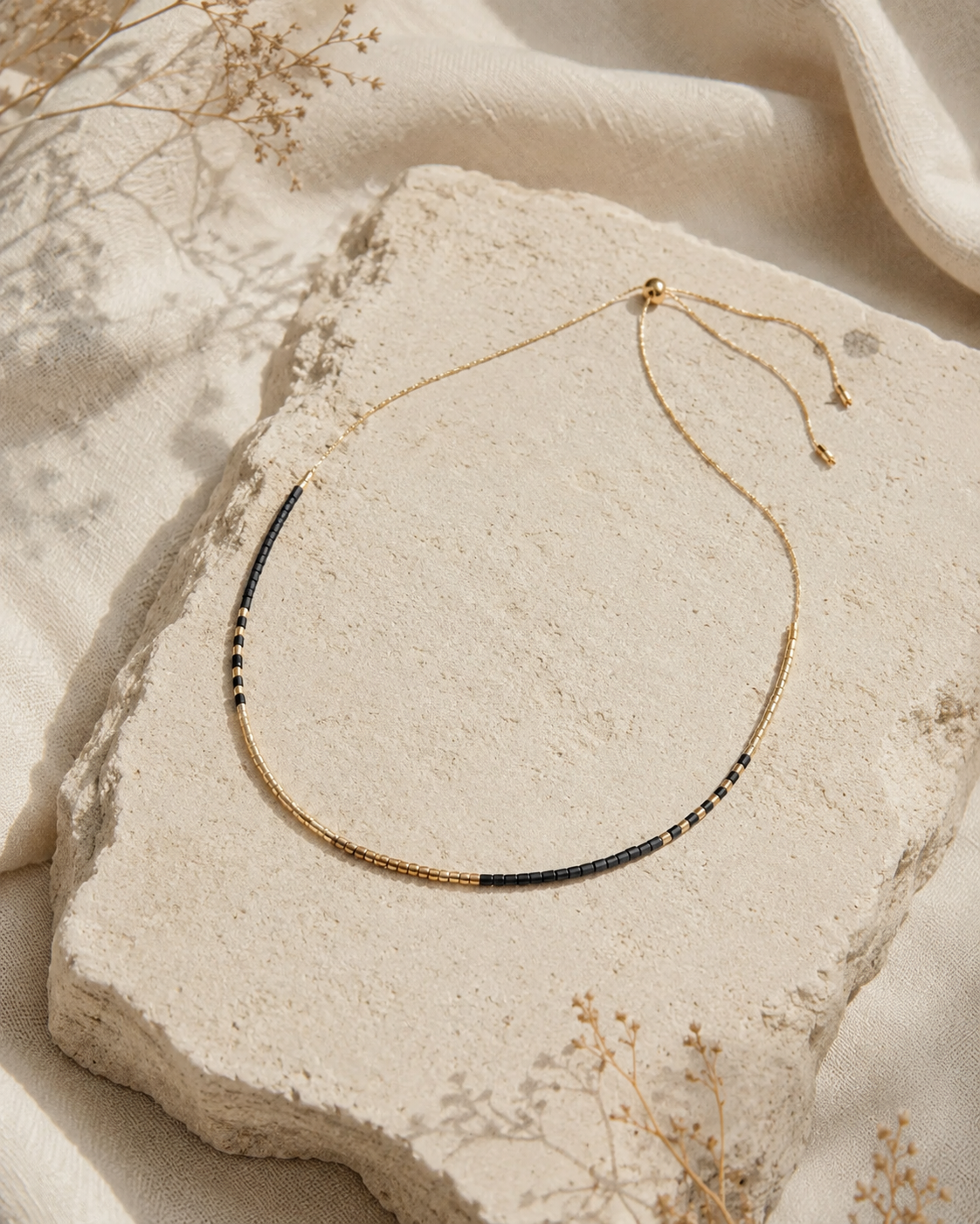Golden Beaded Necklace
