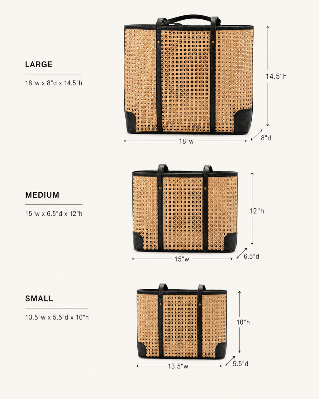 Dian Leather and Rattan Tote Bag