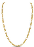 Figaro Solid White/Yellow/Rose Gold Handmade Necklace , 5mm, 16-30 Inch