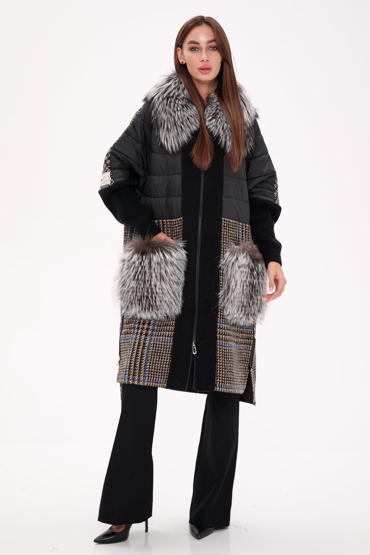 Saga®Furs Silver Fox Wool Cashmere Coat