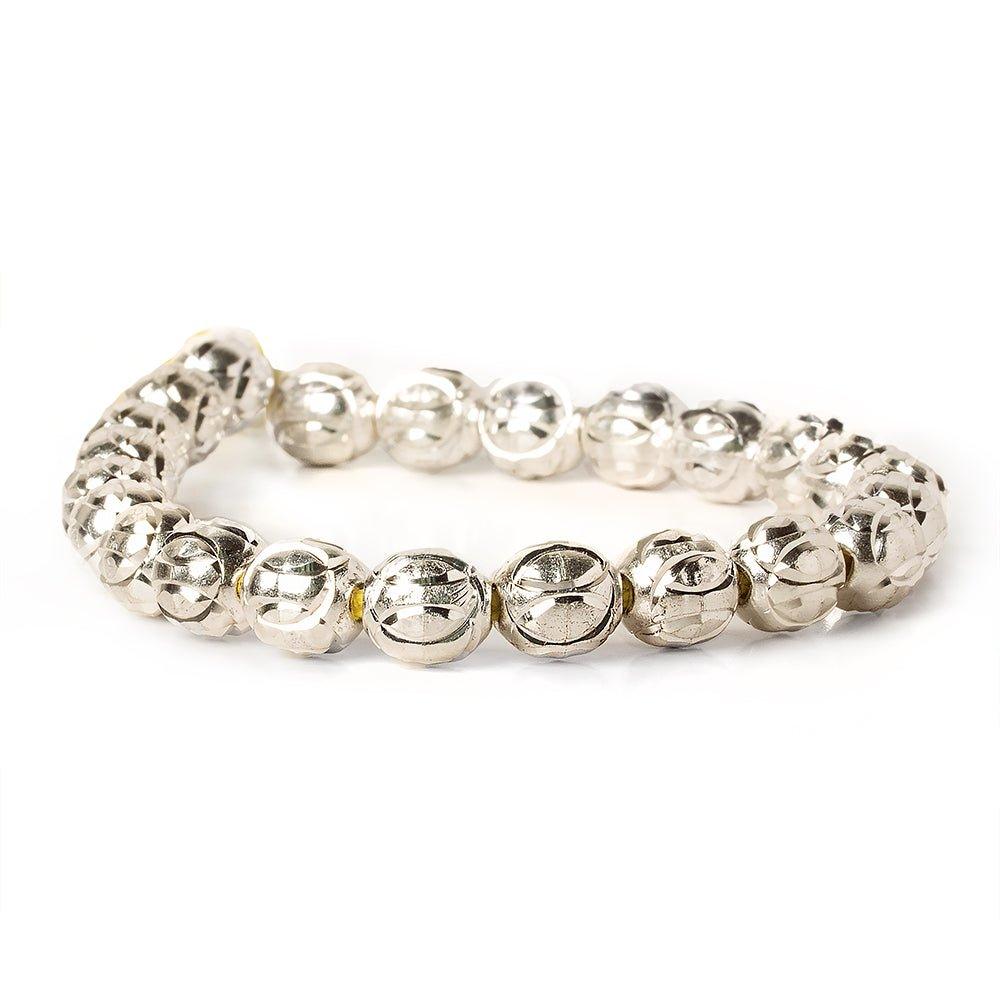 9x8mm Sterling Silver Plated Brass Circle Cut Ovals 8 inch 21 beads