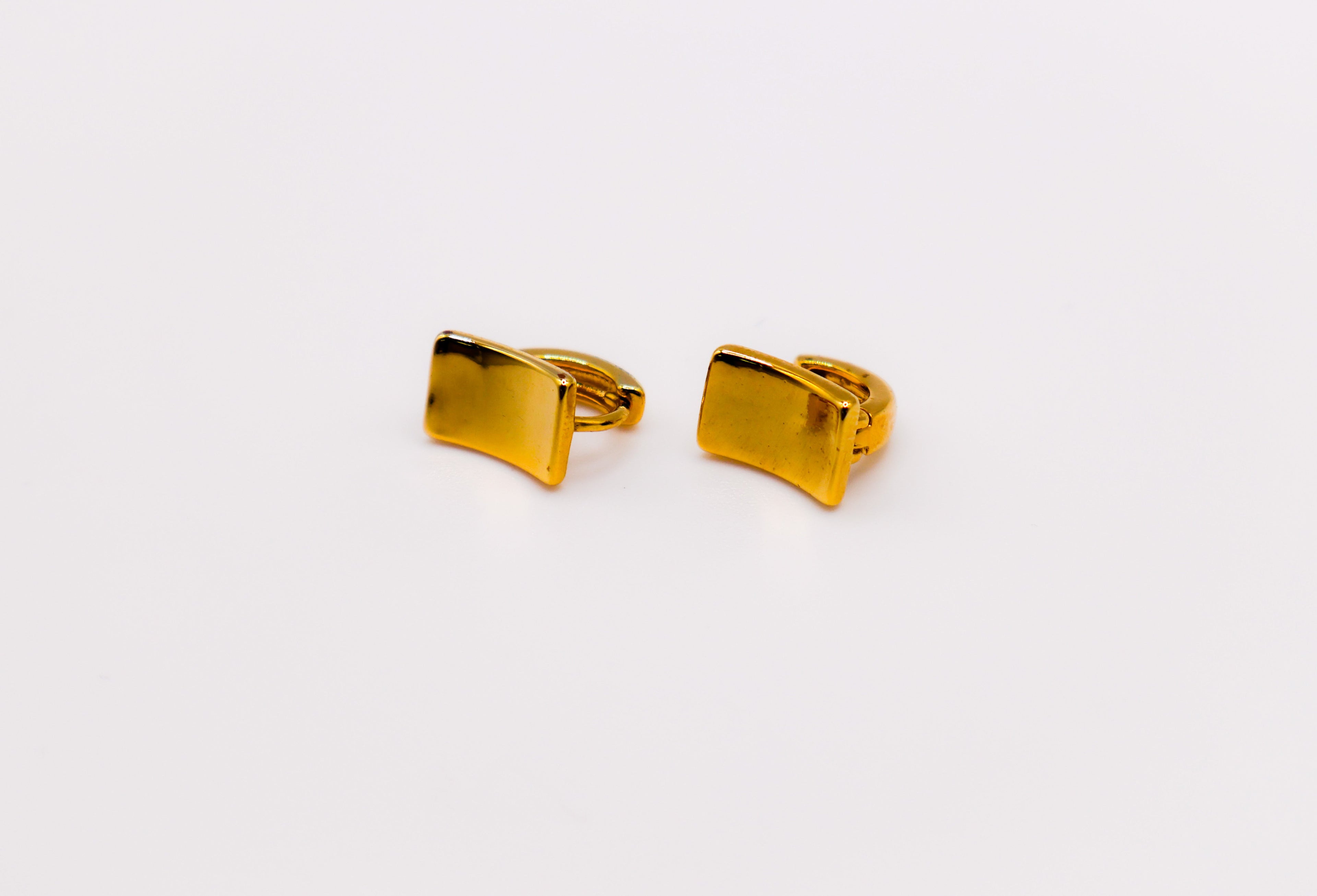 Golden Lock Rectangle Earrings – Elegant Gold-Plated Jewelry for Women