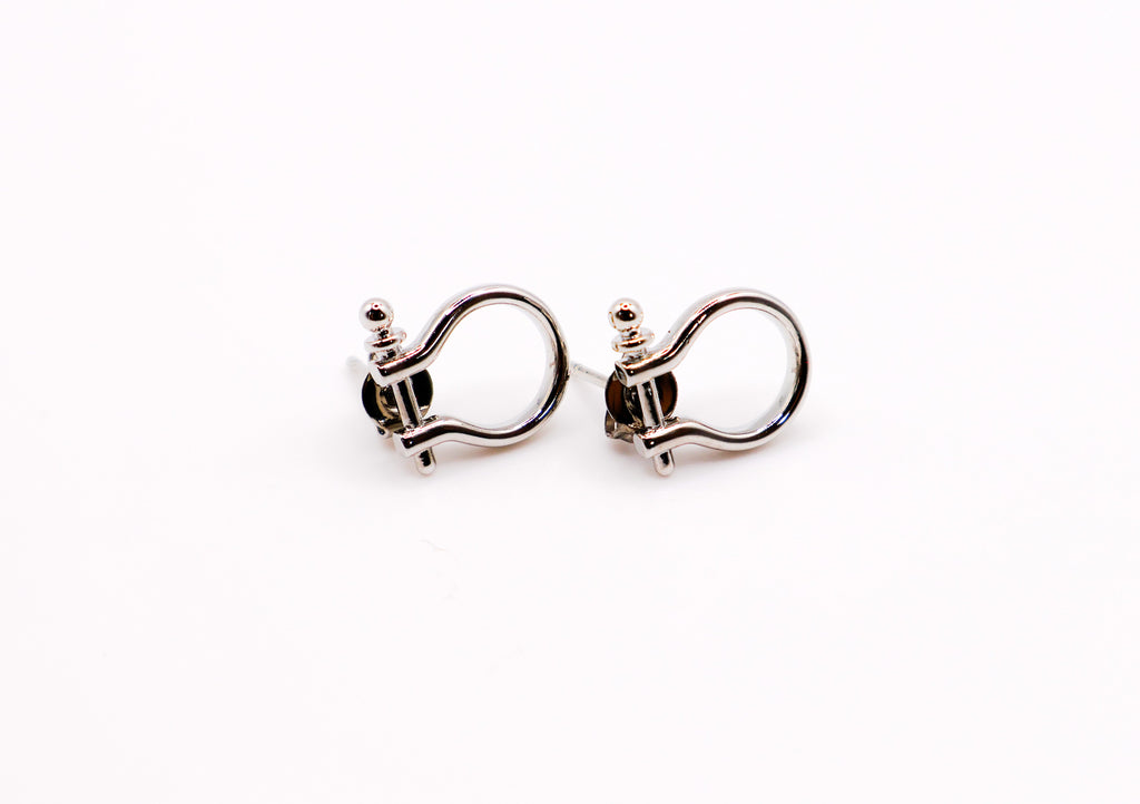 Whimsical White Gold Horseshoe Earrings