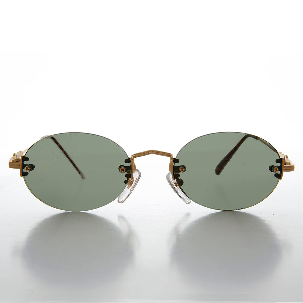 Oval Rimless Minimalistic Vintage Sunglasses - Alpha